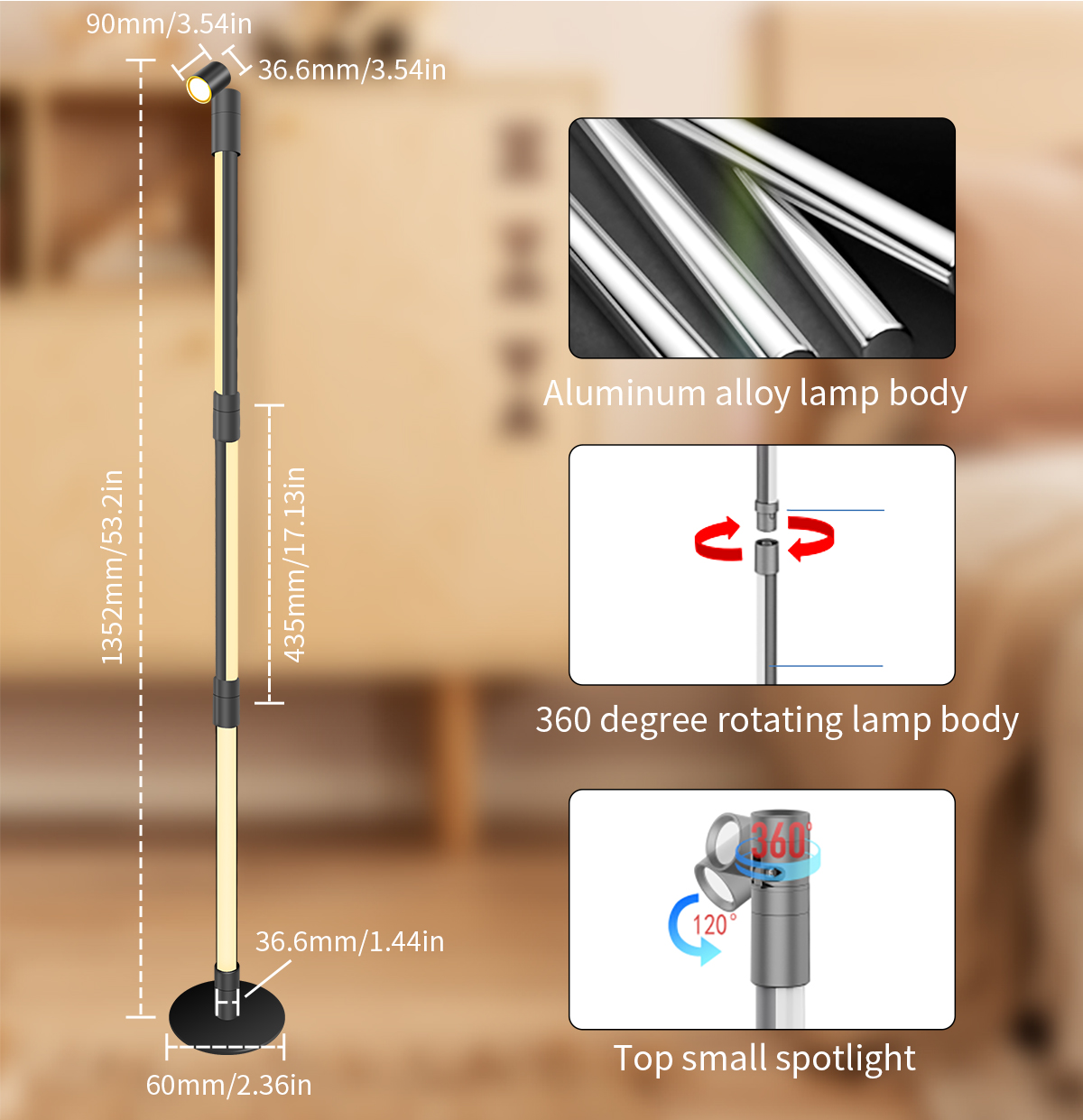 HCP202  旋转落地灯